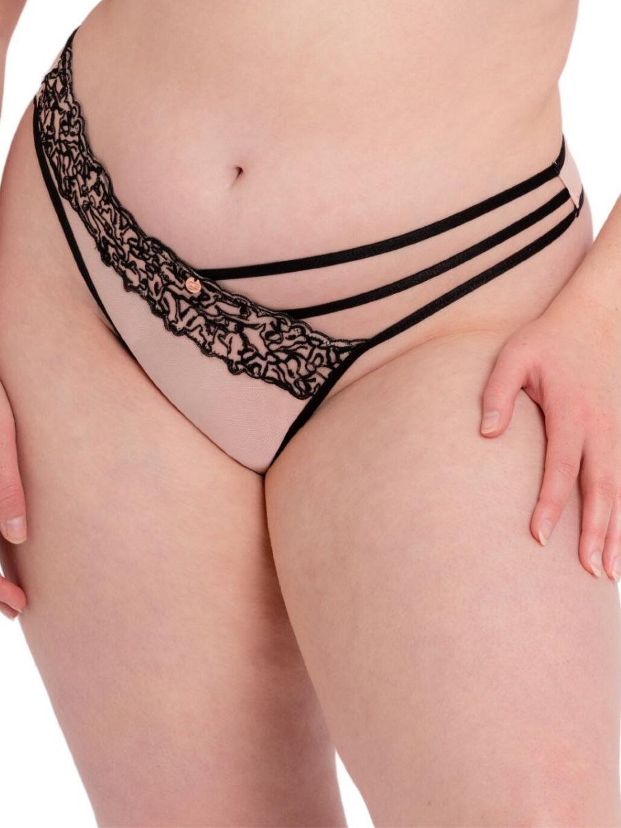 Plus Size Pink Lace Low Rise Brazilian Knickers