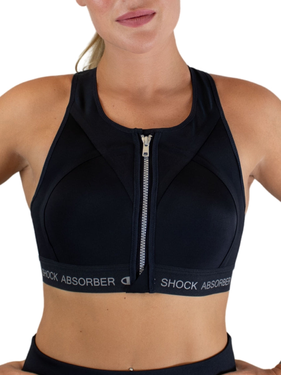 InfinitY Power Zip Front Sports Bra Black