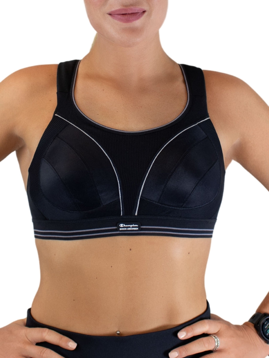 Ultimate Run Sports Bra Black Silver