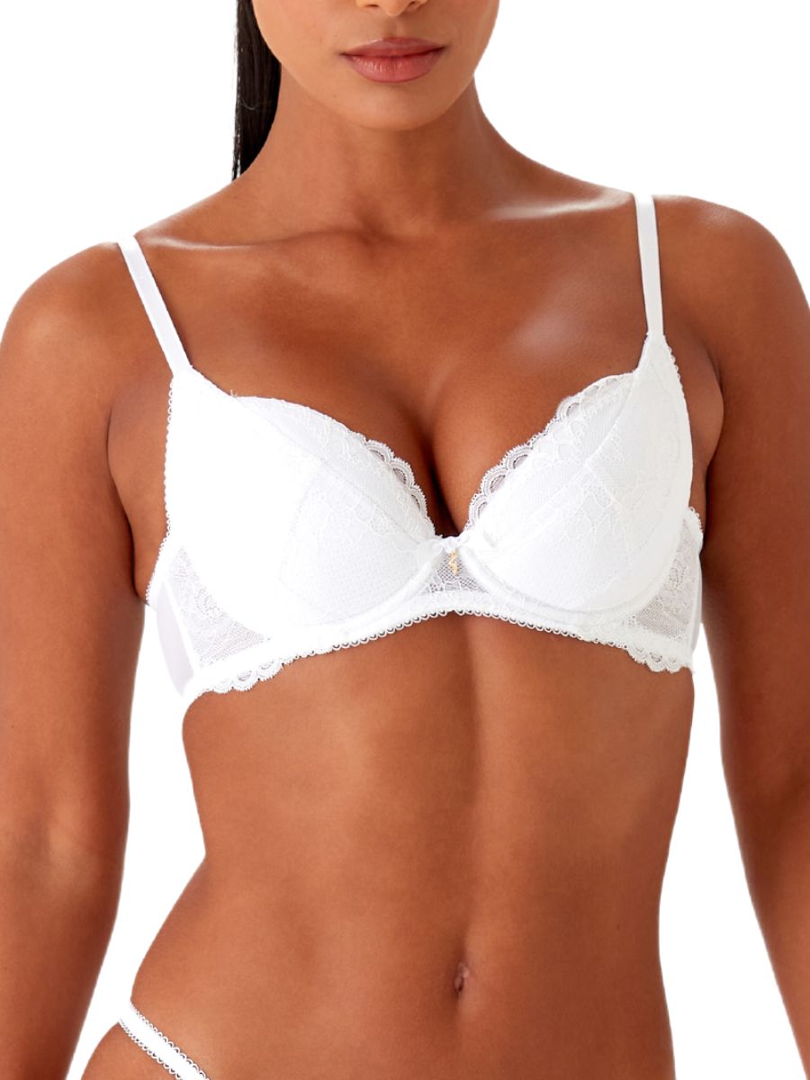 Super Push Up Padded Deep V Lace Underwire Bra