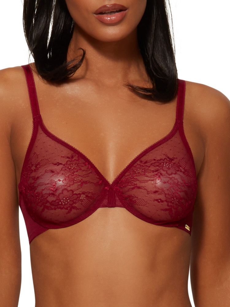 Gossard Glossies Lace Non Padded Sheer Bra In Hot Pink for Women