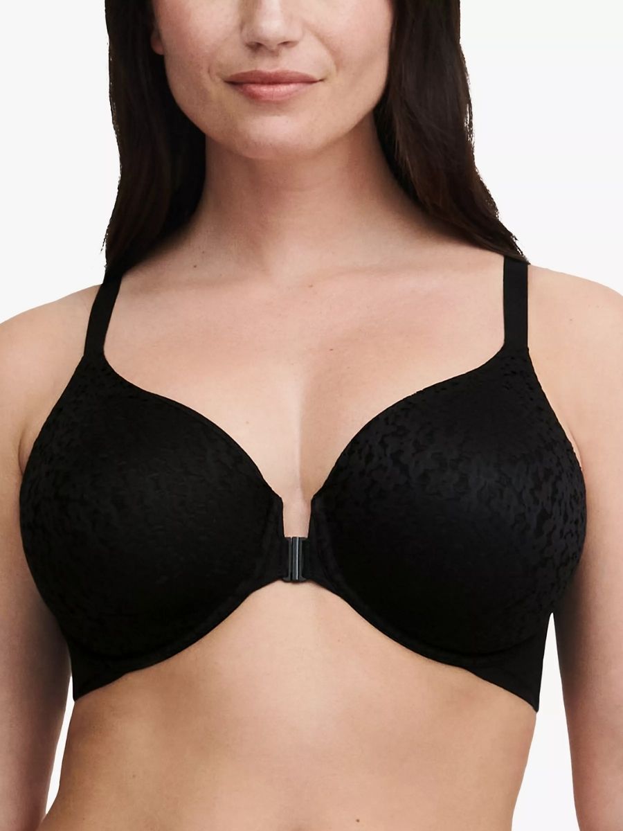 chantelle easy feel norah front closure bra black