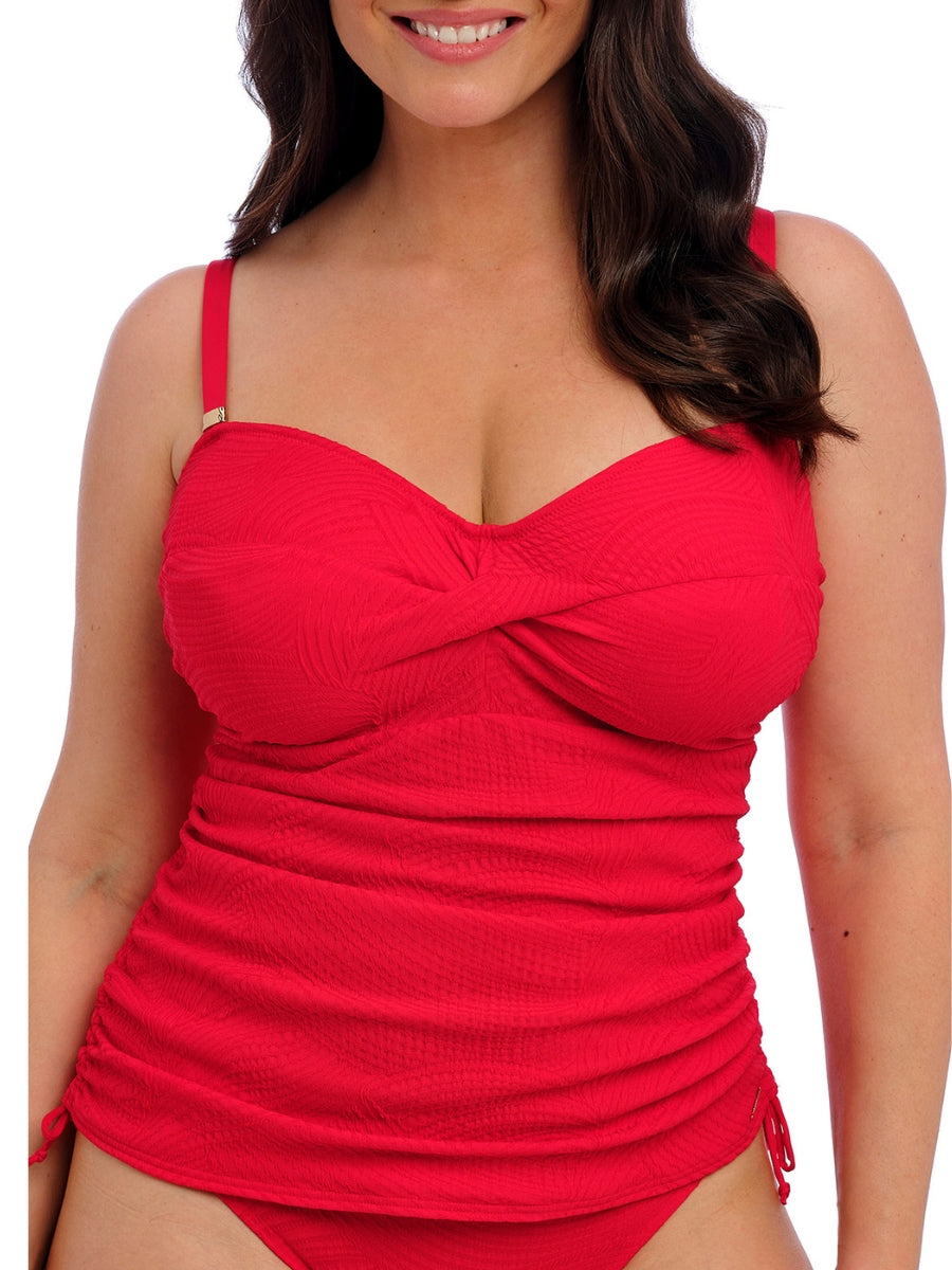 Ottawa Twist Front Tankini Top - Radiant Red