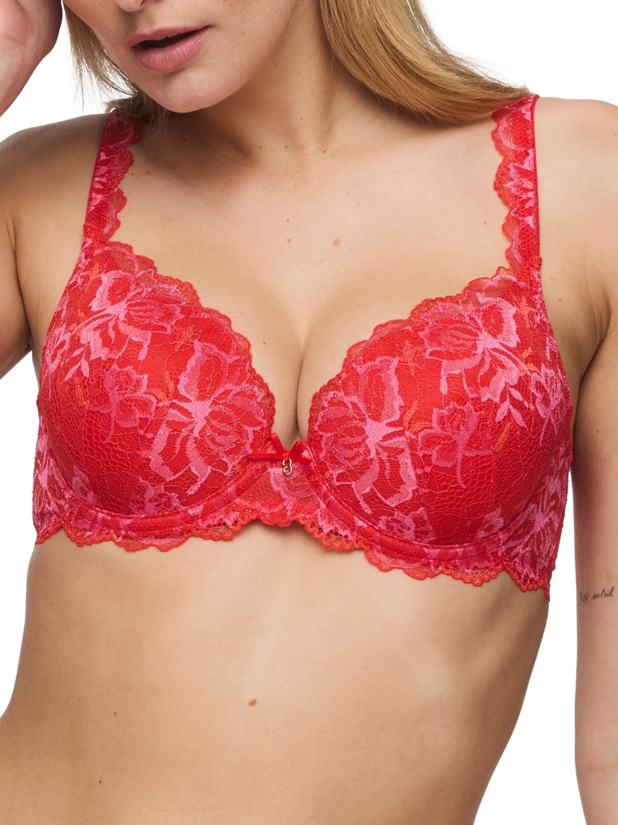 Manyla Padded Heartshape Bra - Pixie Red