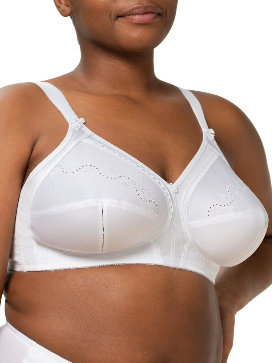 Doreen + Cotton Full Cup Bra - White