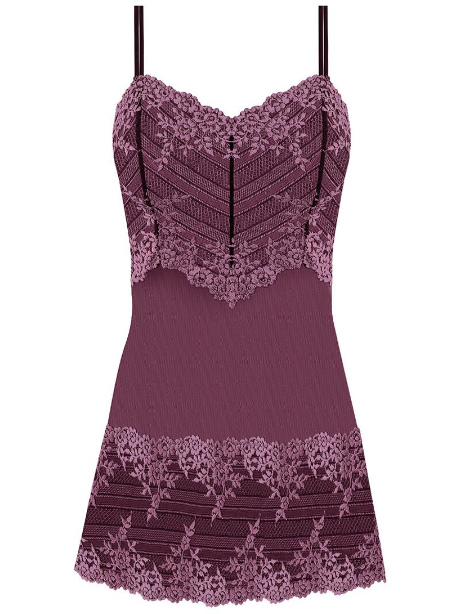 WACOAL EMBRACE LACE CHEMISE #814191, LARGE, Dew/ Coral Pink, NWT