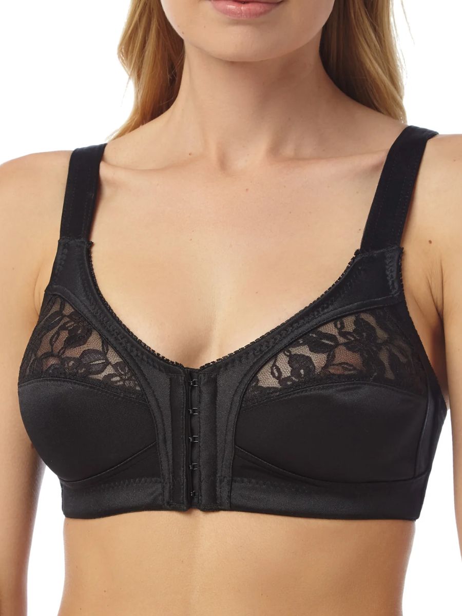 marlon front fastening bra black