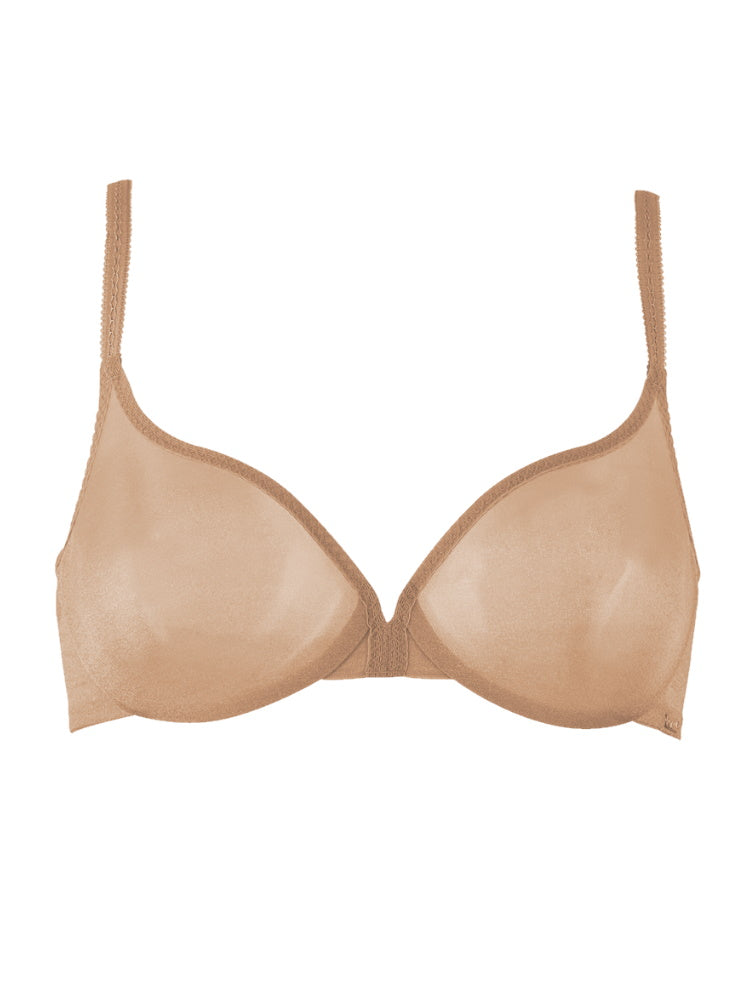 Gossard Womens Glossies Lace Sheer Moulded Bra, 30B, Nude