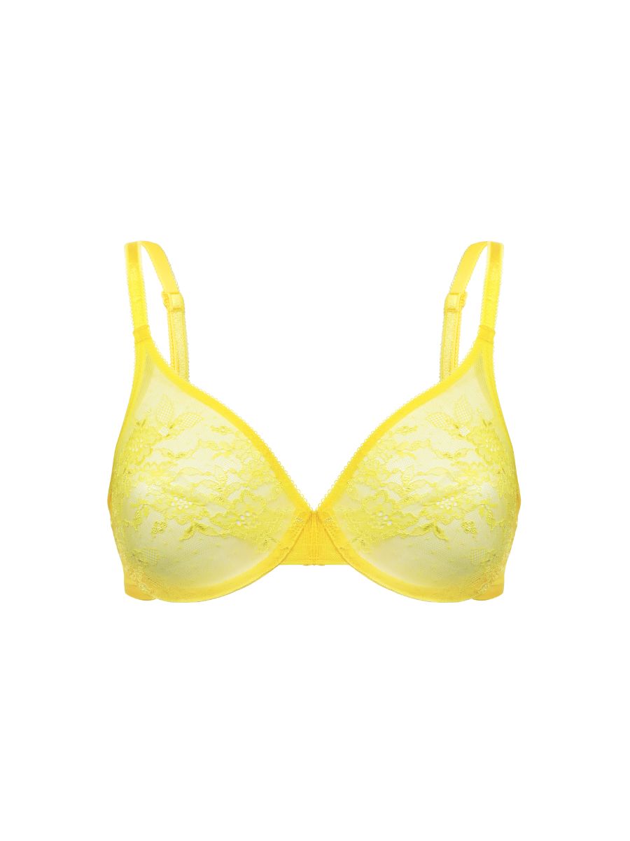Gossard Glossies Lace 13001 Spiced Honey Yellow Non-Padded Underwired Sheer  Bra 34A