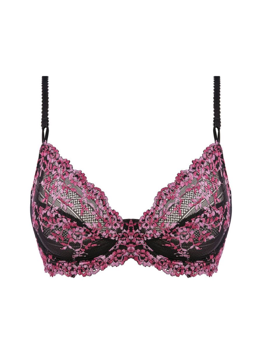 Wacoal Embrace Lace Underwire Bra - Black/Berry Multi | BraForMe